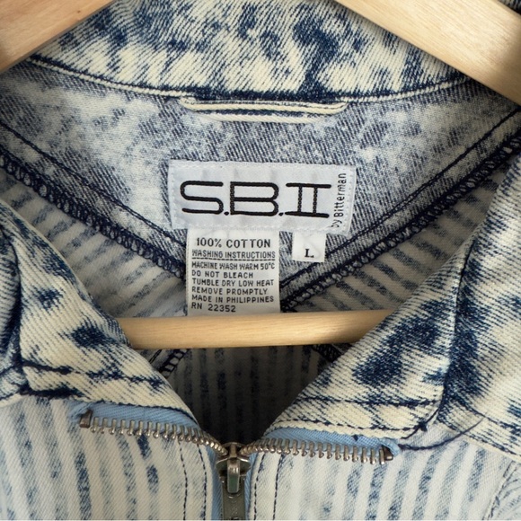 ☁️ VTG Acid Wash Zip Jacket – Size L, 100% Cotton | S.B.II by Bitterman - Picture 12 of 12